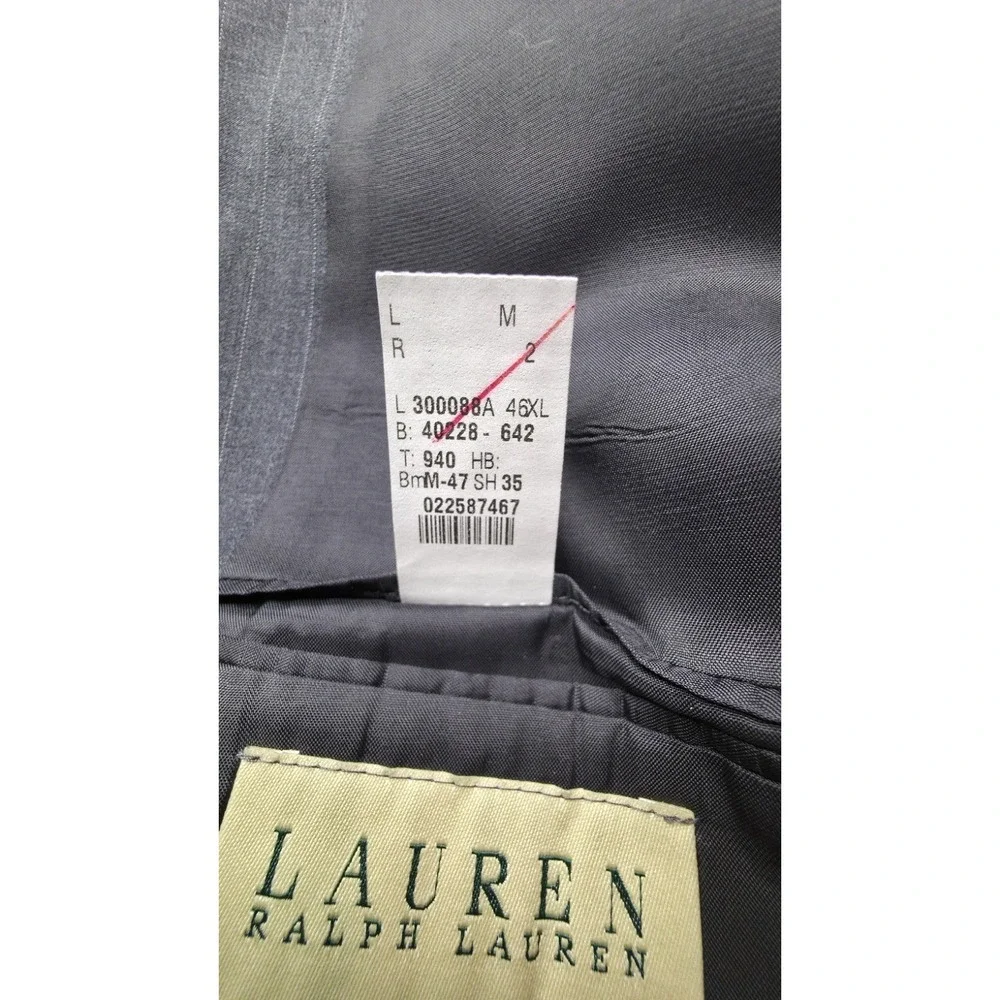 Lauren Ralph Lauren Men's Grey Pinstripe Suit‎ Jacket Blazer 46XL 100% Wool...